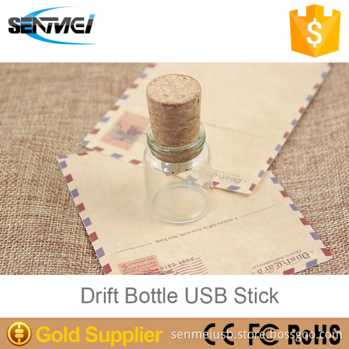 drift bottle shape 32gb usb flash drive for girls